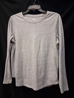 Old Navy Light Heather Gray Long Sleeve Crew Tee